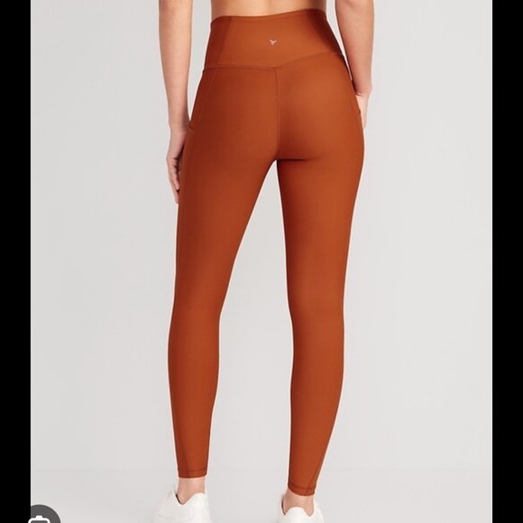 Old Navy High Waisted Rise Powersoft 7/8 Leggings XXL Burnt Orange w/ Pockets - Picture 2 of 9